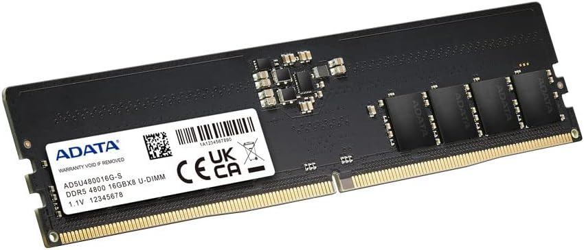 Memoria Ram Adata DDR5 16Gb, 4800Mh Dimm, CL40 1.1V
