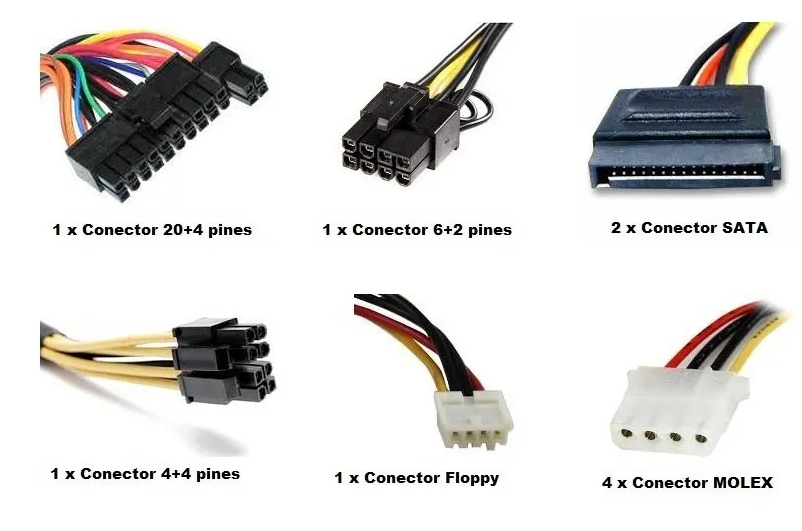 Fuente de Poder SPEEDMIND 800W reales 40A Conector Sata/Ide PCI-E Tipo Gamer