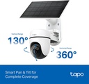 CAMARA TPLINK TAPO C610, CON KIT PANEL SOLAR, INALAMBRICA, VISION NOCTURNA COLOR, IA 360º, IP65, COMPATIBLE CON ALEXA Y GOOGLE
