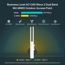 ACCESS POINT TP-LINK EAP225-OUTDOOR, AC1200 DUAL BAND, QUALCOMM, 867MBPS AT 5GHZ + 300MBPS AT 2.4GH