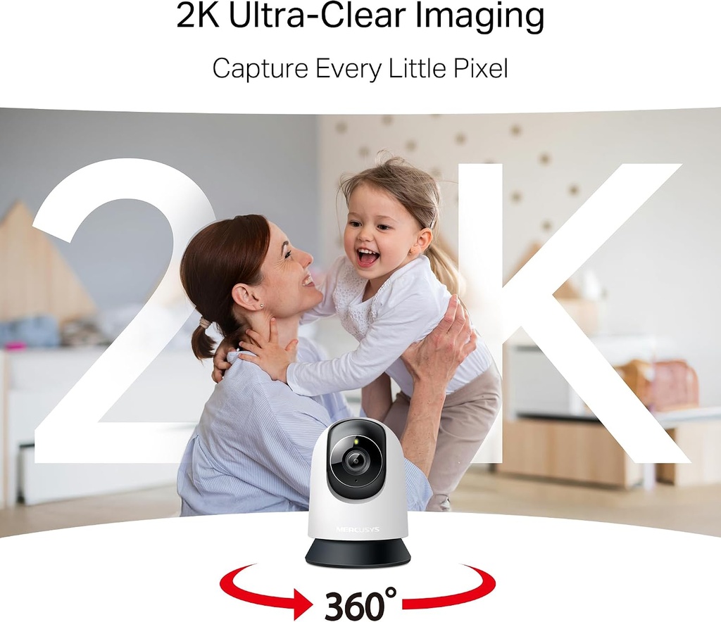 CAMARA MERCUSYS MC210 2K VISION NOCTURNA AUDIO DOBLE VIA, SOPORTA MICROSD 512GB DETECCION DE IA