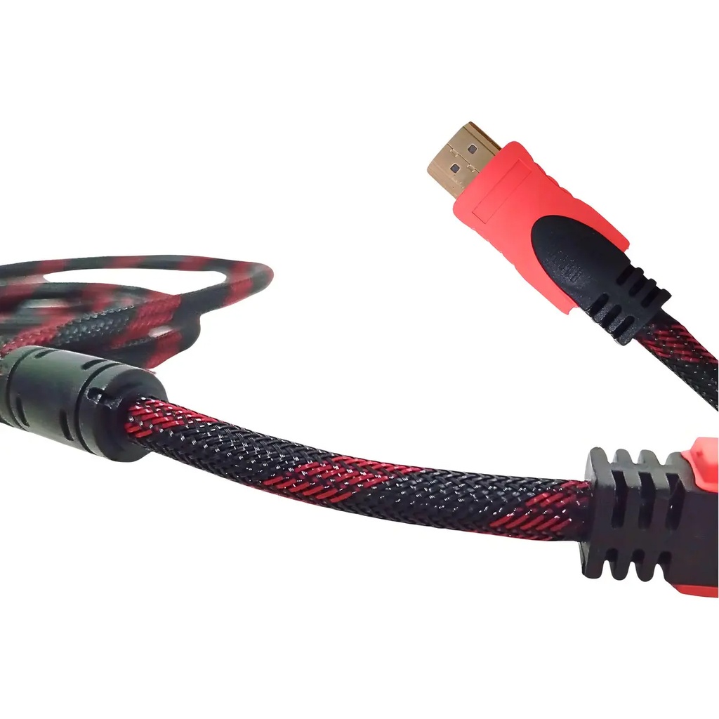 Cable HDMI a HDMI 1.8Mt, Cable HDMI a HDMI,  Audio, Video, red, doble Filtro, enmallado