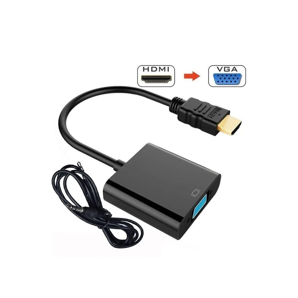 Adaptador Convertidor  HDMI Macho a VGA, con Audio y video