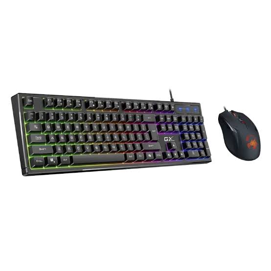 KIT GENIUS SCORPION KM-GX6 TECLADO + MOUSE USB ILUMINACION RGB 7 COLORESM TECLA AI COPILOT