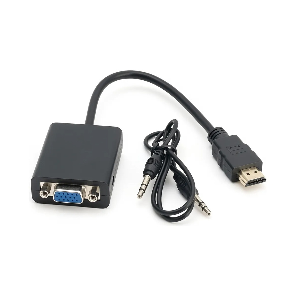 Adaptador Convertidor  HDMI Macho a VGA, con Audio y video