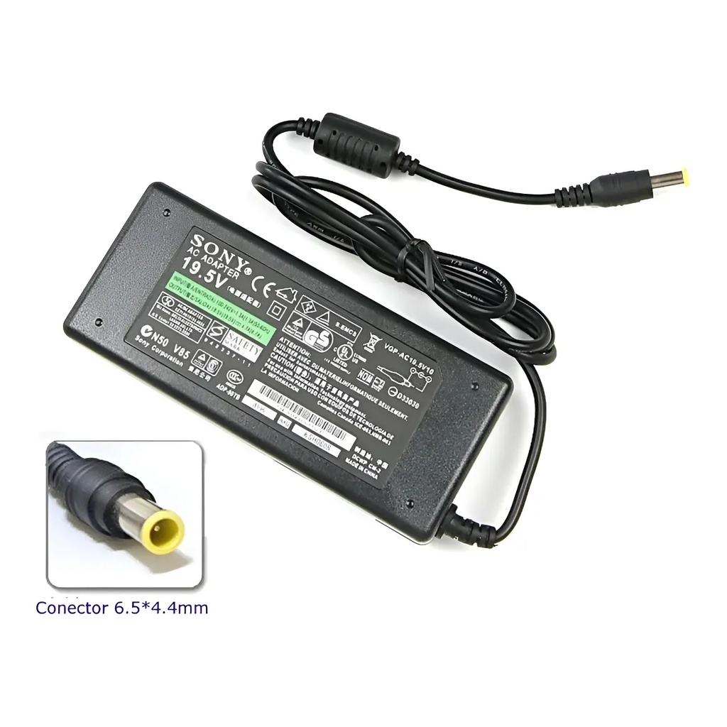 Cargador Laptop SONY 19.5V/3.9A/76W/6.5*4.4mm Plug Amarillo