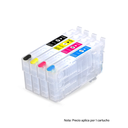 Cartucho para Sistema Continuo Impresoras Epson T802 T802XL sin chip, por unidad, compatibles con Workforce Pro WF-4740 WF-4730 WF-4720 WF-4734 EC-4020 EC-4030 EC-7000 EC-7840 EC-7820