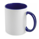 Jarro para Sublimacion Asa e interior Azul, 11oz, AAA, Importado