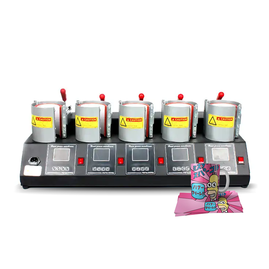 Termofijadora-Sublimadora para 5 jarros a la vez  , 11oz, Manual, 110V