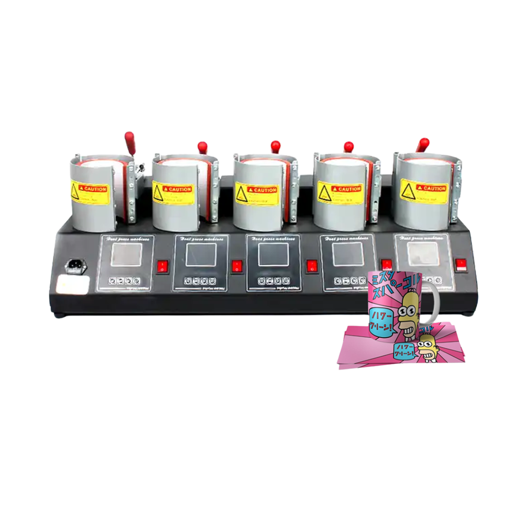 Termofijadora-Sublimadora para 5 jarros a la vez  , 11oz, Manual, 110V