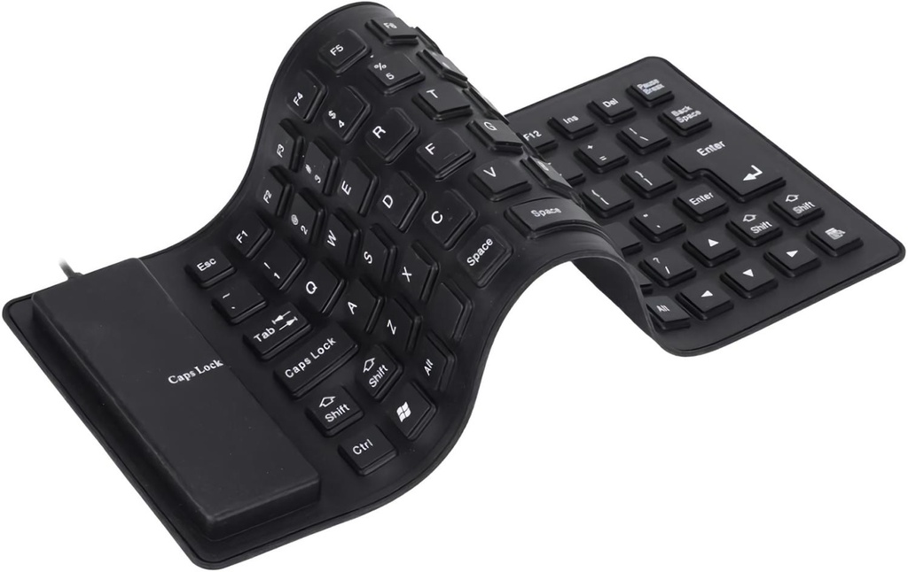Teclado Flexible Delgado a Prueba de Agua y Polvo, Español, Usb 2.0, Negro