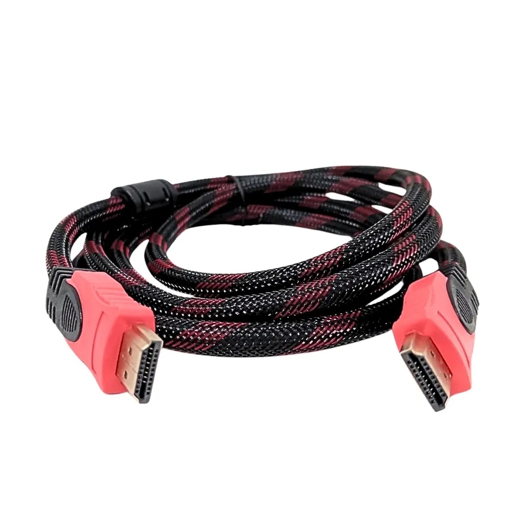 Cable HDMI a HDMI 1.8Mt, Cable HDMI a HDMI,  Audio, Video, red, doble Filtro, enmallado