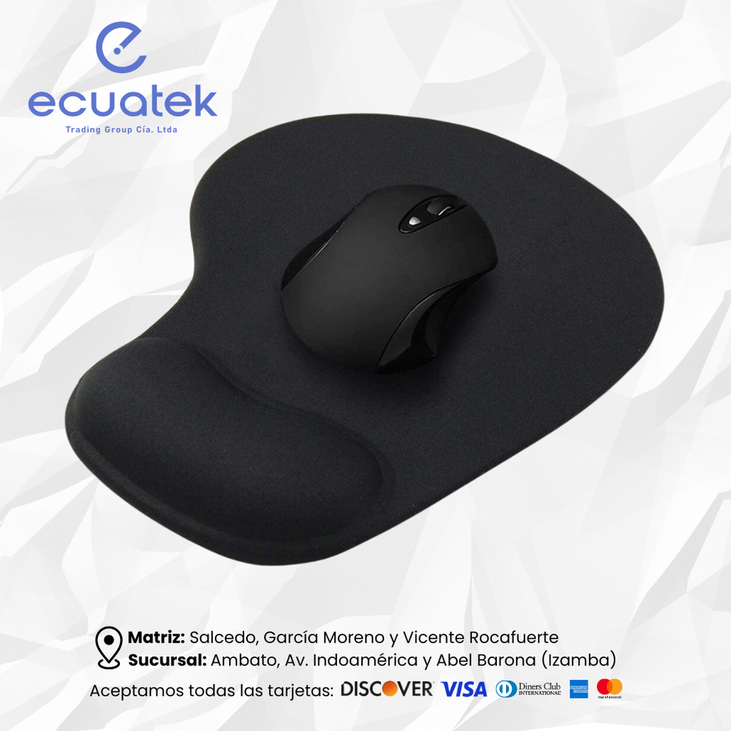 Mouse Pad Speedmind, con Almohadilla Gelicable, Ergonomico para muñecas, Suave, Lavable, color negro