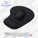 Mouse Pad Speedmind, con Almohadilla Gelicable, Ergonomico para muñecas, Suave, Lavable, color negro