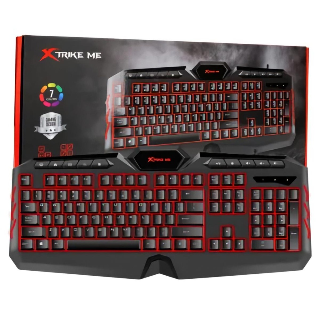 TECLADO XTRIKE ME KB-509 SP 114 TECLAS ILUMINACION FONDO 7 COLORES
