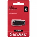 Flash Memory SanDisk Cruzer Blade Usb 64GB, 2.0, negro y rojo