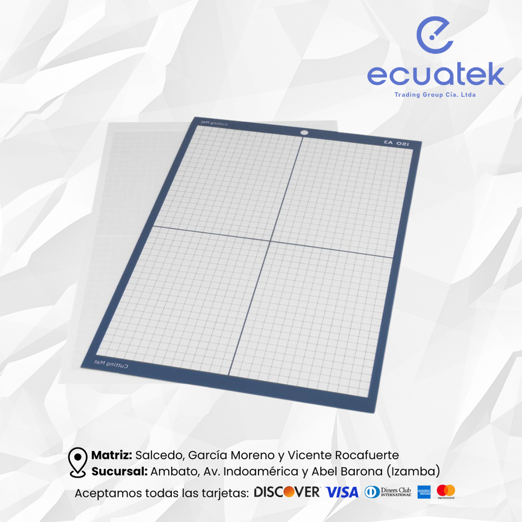 Tapete de corte adhesivo antideslizante para plotter A4 34cm X 21cm