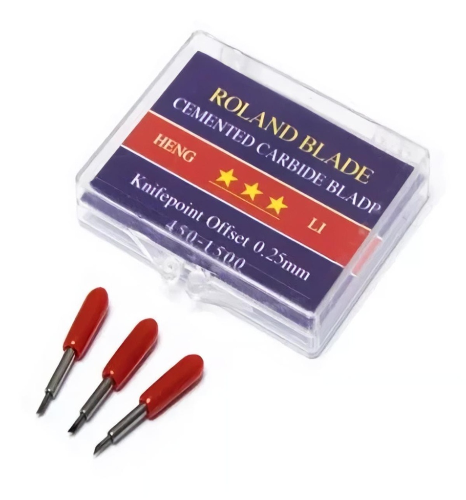 Set de 3 Cuchillas Roland para Plotter de Corte Roja 45º Grados