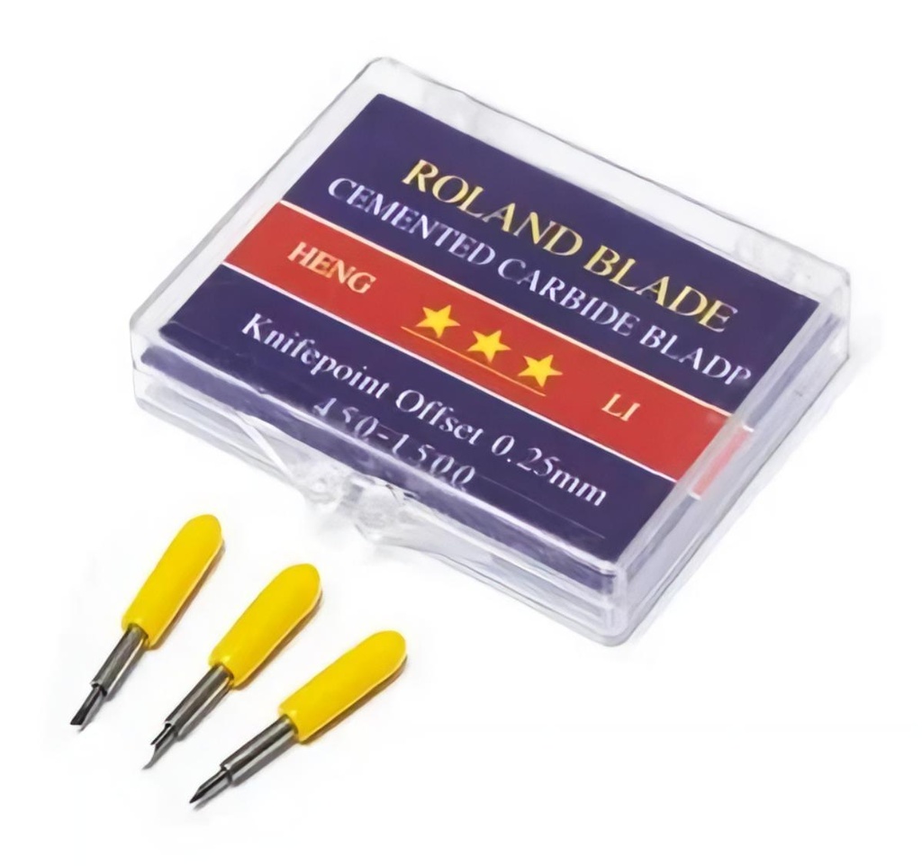 Set de 3 cuchillas Roland para Plotter de Corte Amarilla 30º Grados