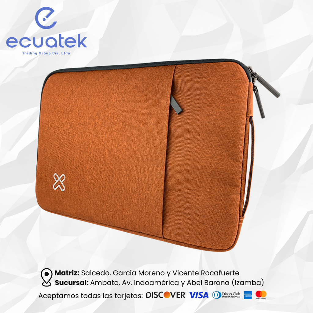 Estuche / Forro protector  Klip Xtreme SquarePro KNS420 Bronce 15.6", para portátil, incluye Asas e interior acolchado