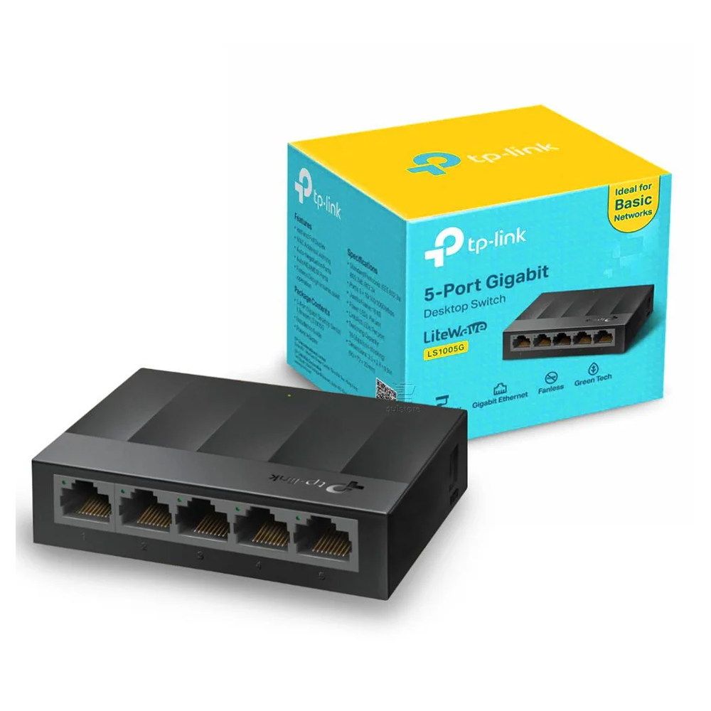 Switch Tp-link LS1005G 5 Puertos 10/100/1000,  Gigabit Metal, garantia 1 año