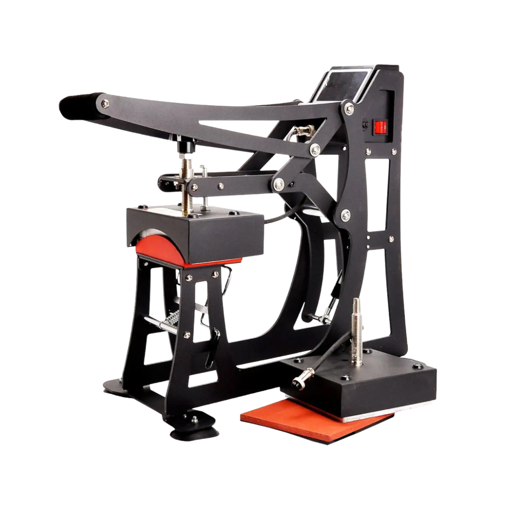 Sublimadora - termofijadora de Gorras y Etiquetas 2 en 1, Niquelina solida para gorras y accesorio plano para etiquetas 15x15cm, con sujetador de gorras 110v