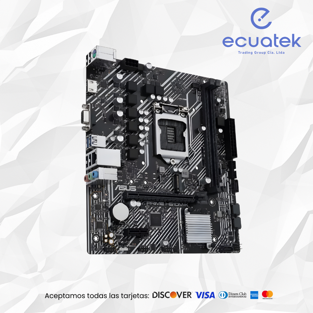 Mainboard Asus Prime H510M-K, LGA1200, 11VA 12VA GEN, M.2,  Usb 3.2, VGA, HDMI, DP, Nuevo, Sellado