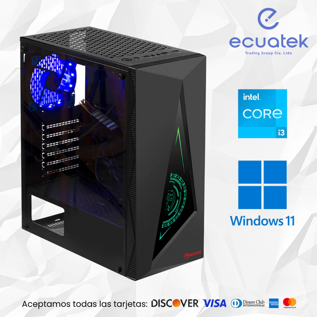 Cpu-i3V1  Core i3-13100 4.5 GHz Turbo, 13va Gen, Ram 16Gb, Disco SSD 512Gb+ 512Gb HDD  Tarjeta Gráfica 1Gb Nvidia