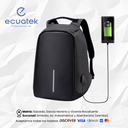 Mochila antirrobo para portatil 14" y 15,6", Multiples compartimentos, resitente al agua y salpicaduras, cierre secreto, con Puerto para Power Bank