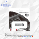 Flash Memory Kingston DataTraveler Kyson, 64Gb, 3.2, Usb