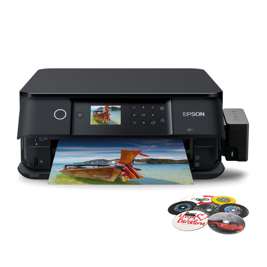 Impresora Multifunción Epson Expression Premium XP-6100 duplex en impresion, 5 colores, impresion de CD, Lector SD y USB, 2 bandejas de papel frontales, wifi, Ecotank tinta fotografica