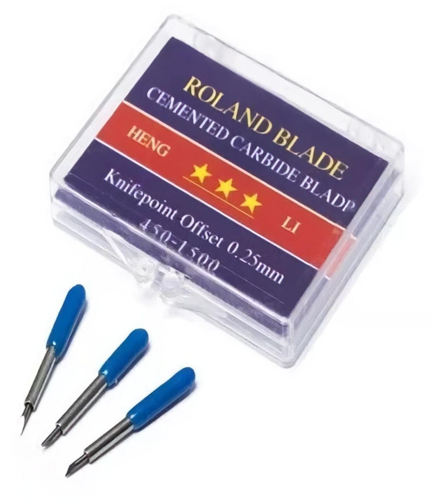 Set de 3 Cuchillas Roland para Plotter de Corte Azul 60º Grados
