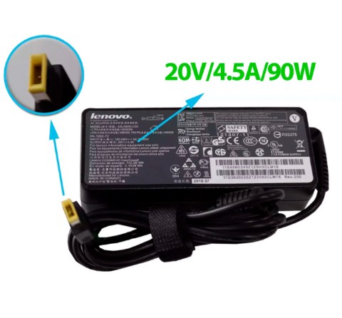 Cargador Laptop LENOVO 20V/4.5A/90W, Plug Rectangular, Original