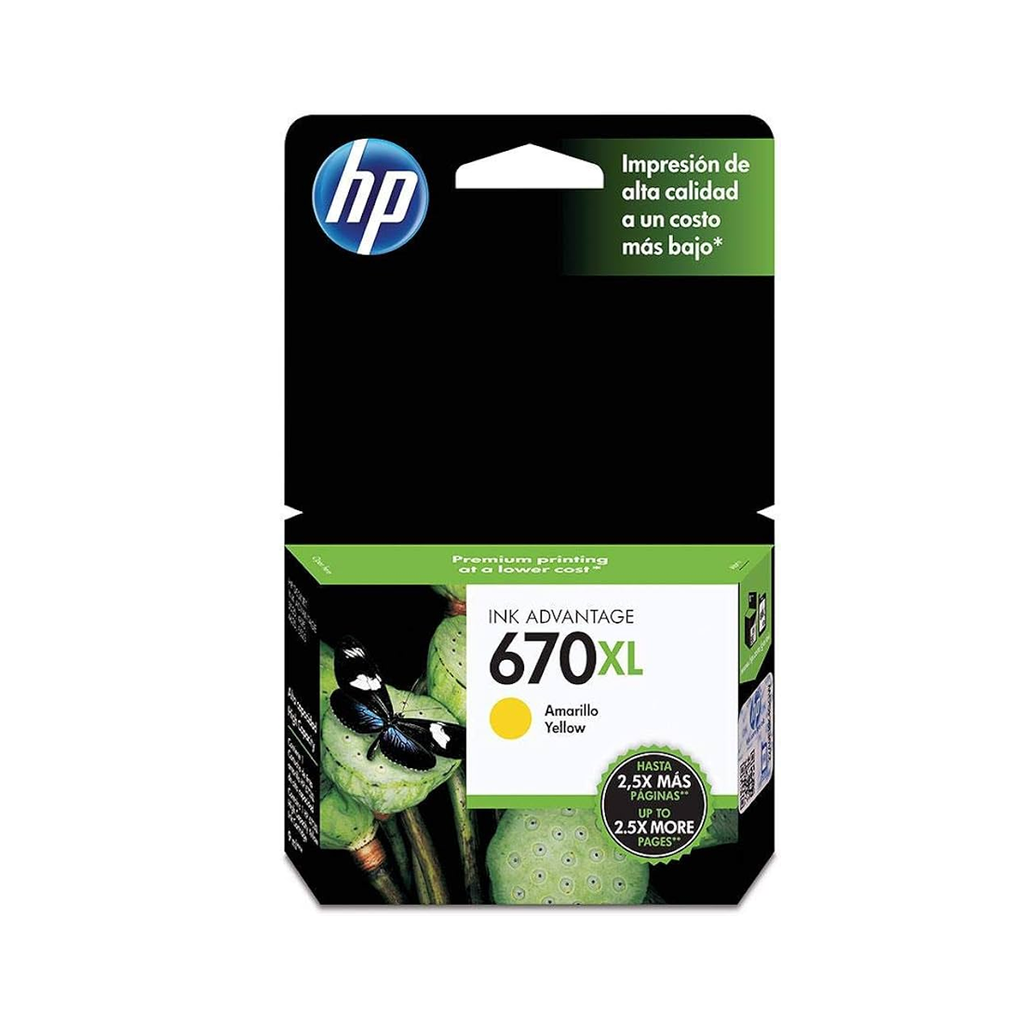 Cartucho HP XL 670 Amarillo Original 