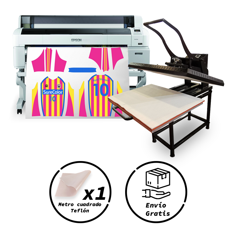 Combo de Sublimacion: Epson SureColor T7200 44plg + Plancha Sublimadora manual 80x100cm, bandeja deslizable y pedestal