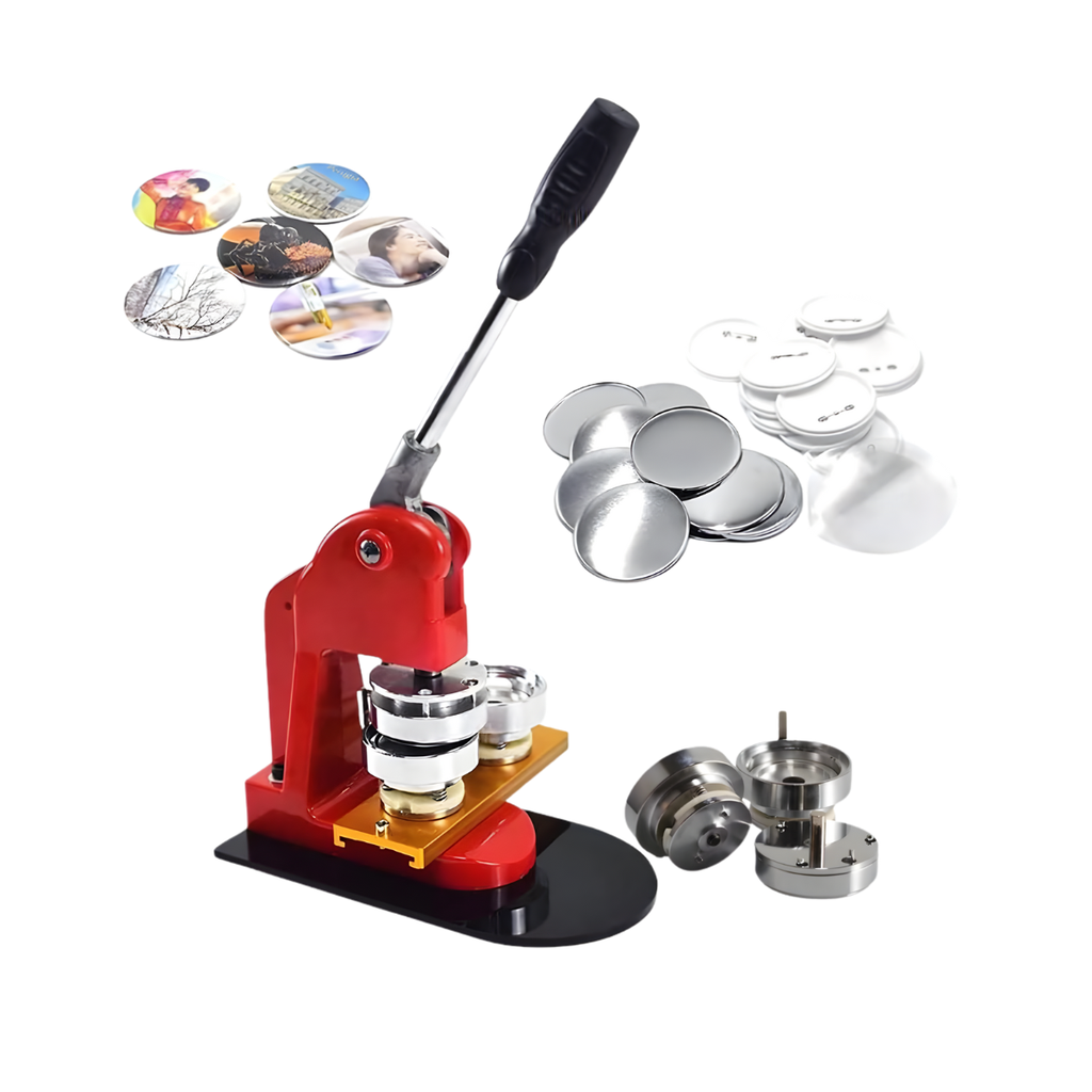 Maquina Botonera incluye 2 moldes redondos de 56mm y 58mm