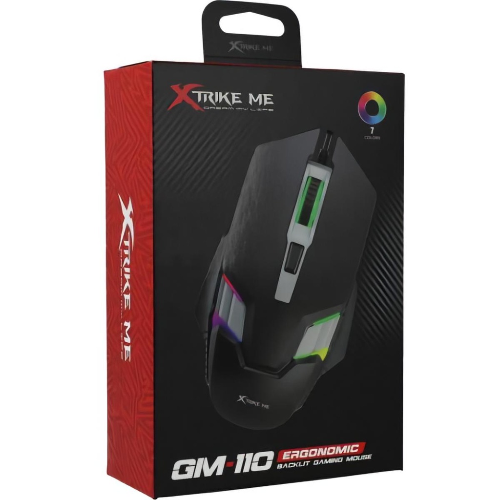 MOUSE GAMING XTRIKE ME GM 110, ALAMBRICO, USB, RGB, BLACKLIT                