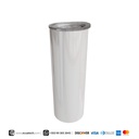 Termo tumbler de Acero inoxidable blanco, 20 oz + caja individual