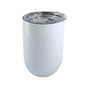 Vaso, tumbler para sublimar de acero inoxidable blanco, 12 oz, tipo egg