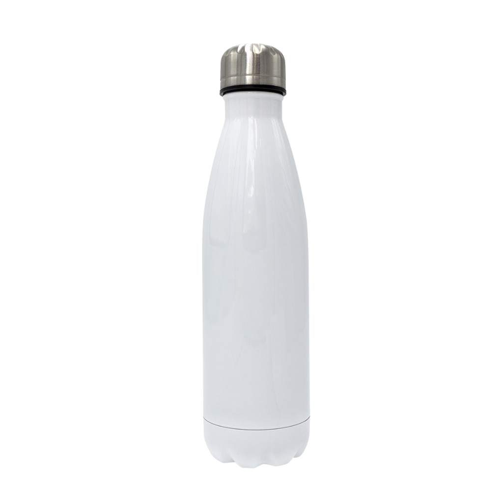 Botella para sublimar de acero inoxidable blanca 500ml, doble pared, tipo soda
