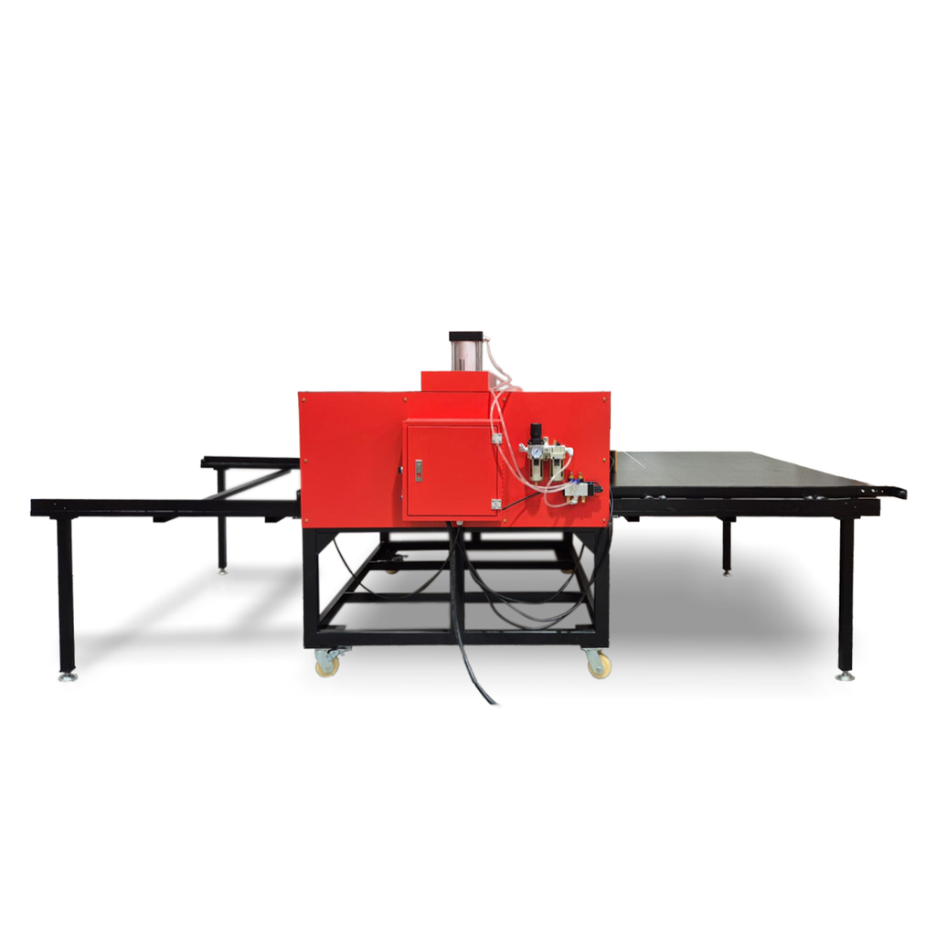 Plancha Sublimadora - Estampadora -Termofijadora  neumatica 120x150cm doble bandeja Con pedestal 220V trifásico