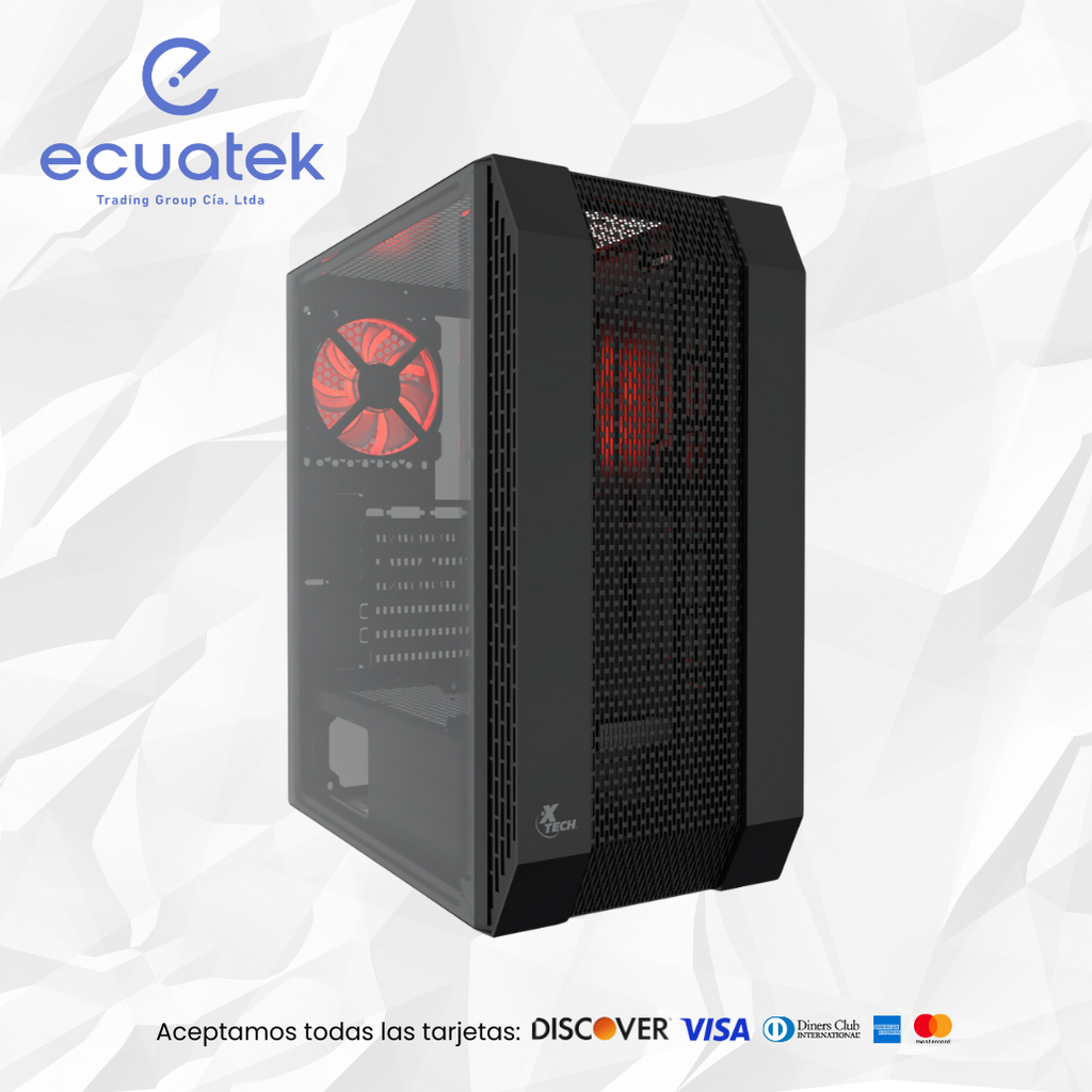 Case Pc Gaming Deimos Xtech XT-GMR3, Atx, Cubierta Metalica, Panel lateral Acrilico transparente, Usb 3.0*2Puertos2.0 1P HD