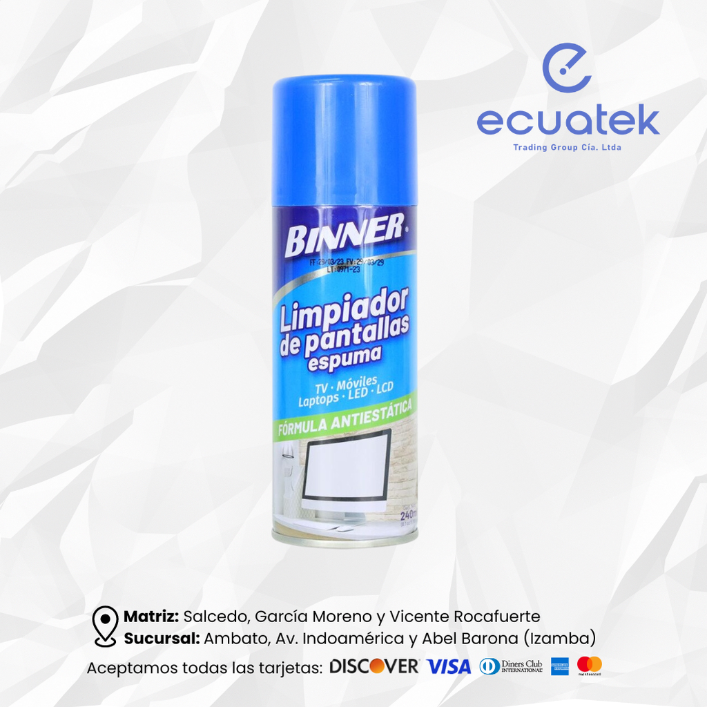 Spray Espuma Limpiadora de Pantalla HD, FHD, LCD, 240ML