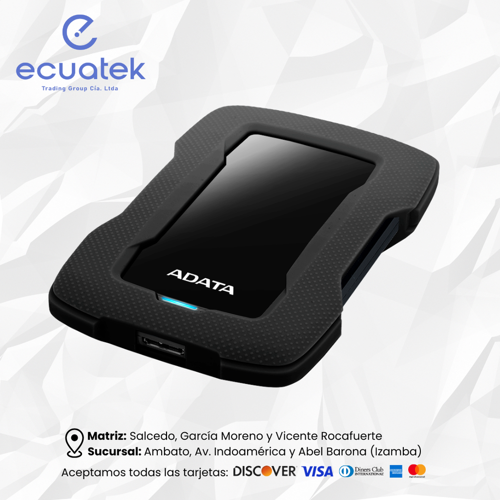 Disco  ADATA Externo 2.5" 4Tb,  HD330, 3.2, Usb, Anti golpes Bk