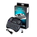 Mini teclado para Smart TV inalámbrico recargable, iluminación LED, black