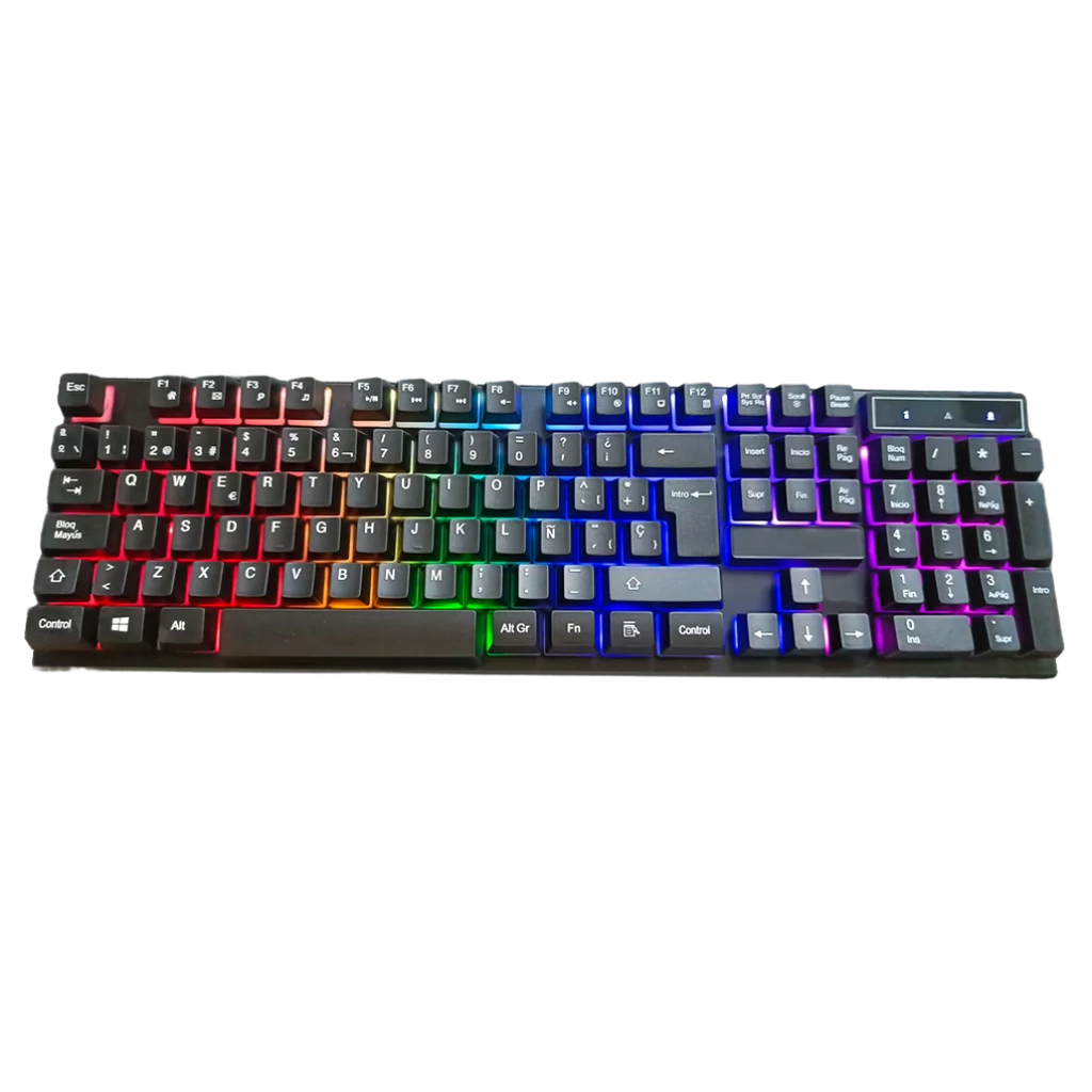 Teclado INS KD-006, Español, Iluminación Arcoíris Usb, 2.0