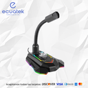 Microfono Marvo para PC MIC-05 Led, RGB, perilla de volumen, Puertos Usb Hub+Jack  3.5mm, Cable 1.5m