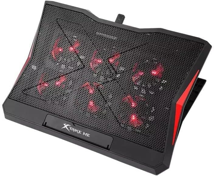 Enfriamiento XTRIKE ME FN-811,  hasta 17", 6 Ventiladores (60mm), Led rojos, 2 Puertos USB, 5 niveles ajustables
