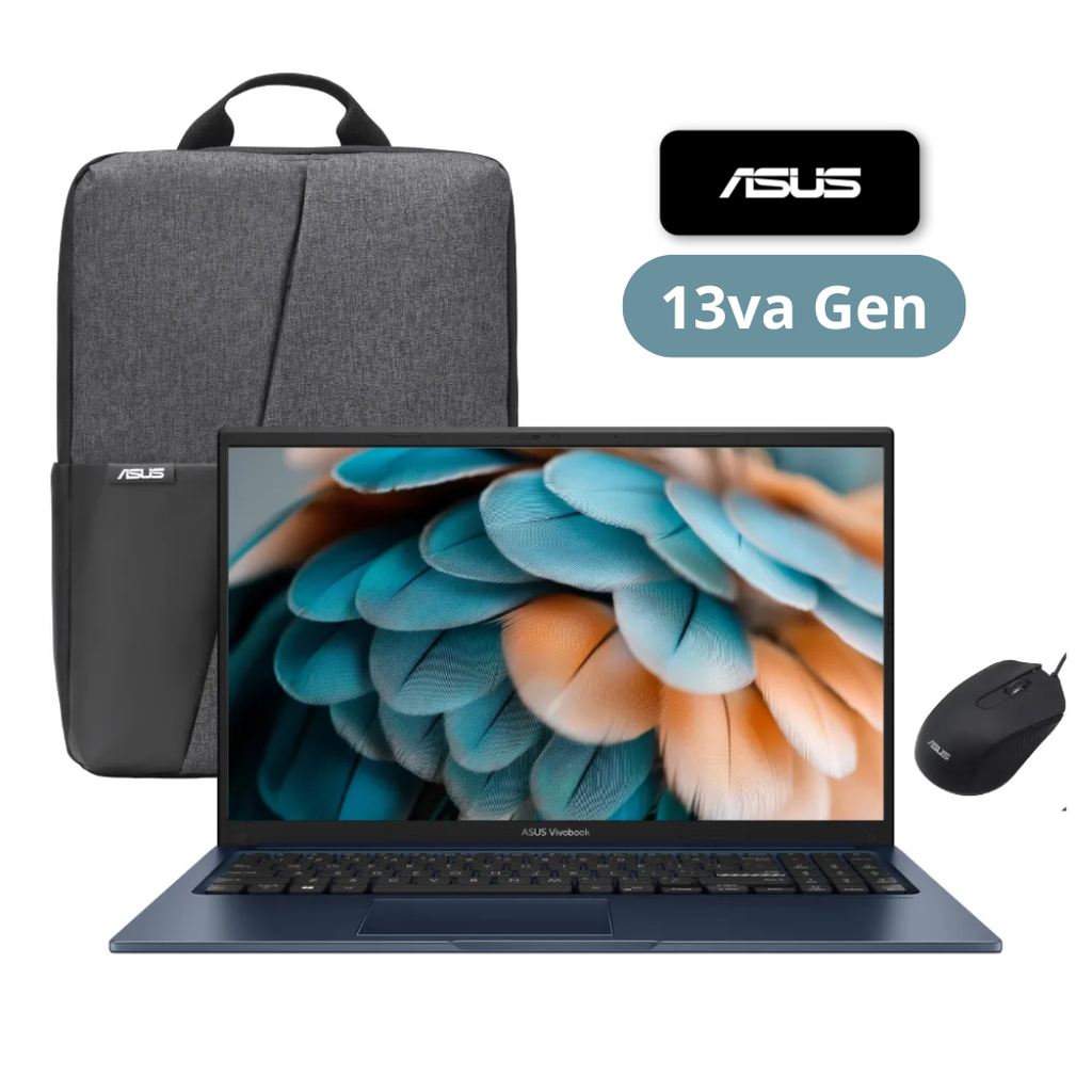 Laptop Asus X1504VA-NJ2444 I3-1315U 13va Gen, 8GB, 512G SSD, 15.6FHD, Windows 11, Mouse + Mochila, Blue