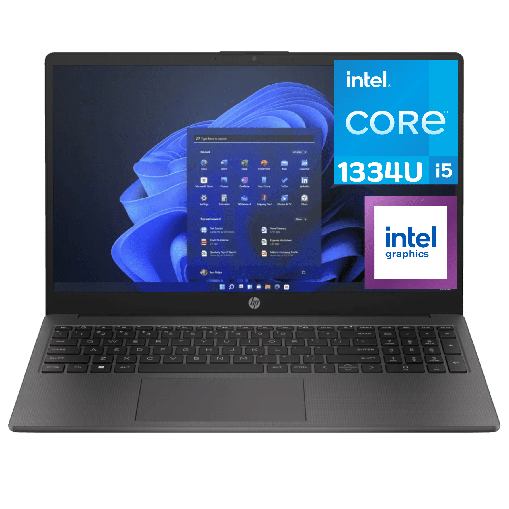 Laptop Hp 250 G10 Intel Core i5 1334U, 13Th Gen, Ram 16Gb, Disco SSD 512Gb NVMe, 15.6" FHD, Teclado español, color gris obscuro + Audifono + Estuche protector